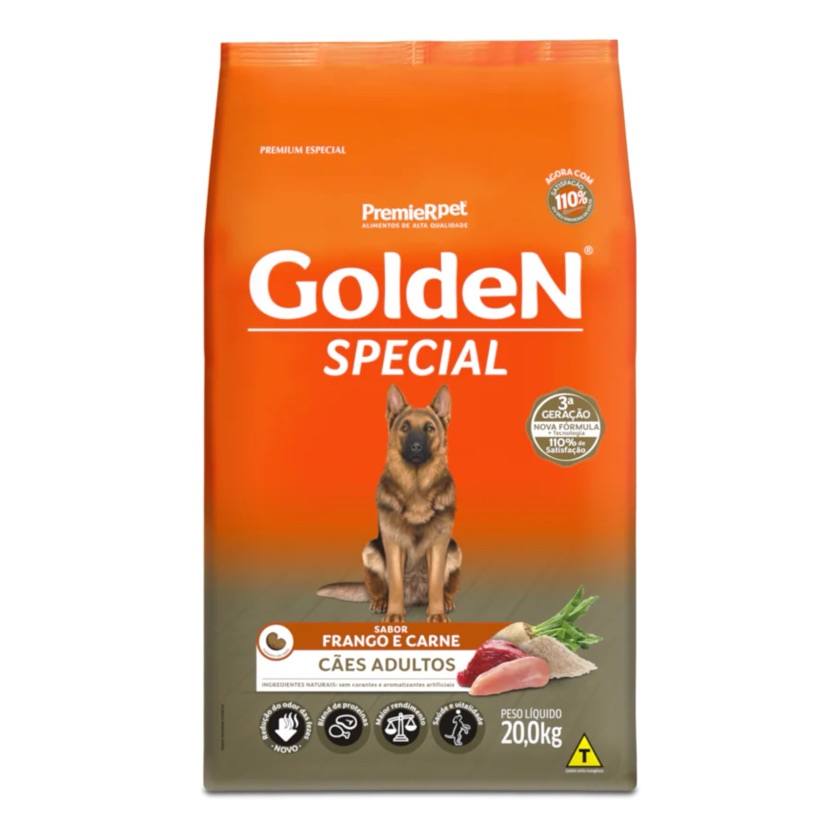 Ração GoldeN Special Cão Adulto Frango e Carne 20kg