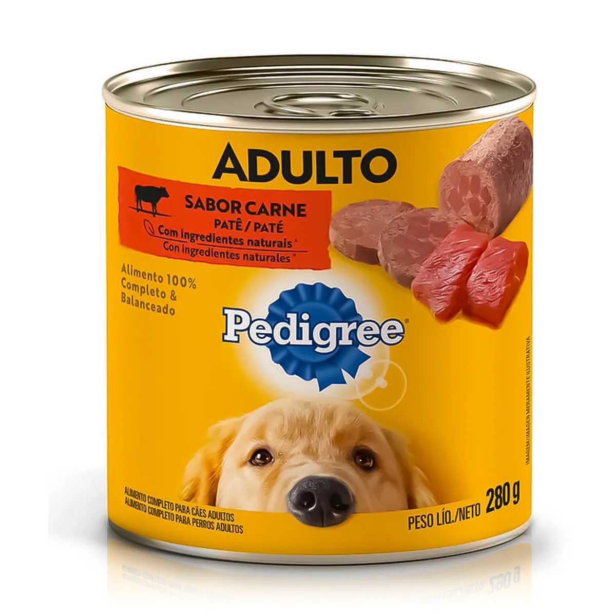 Ração Úmida Pedigree Lata Patê de Carne para Cães Adultos 280g