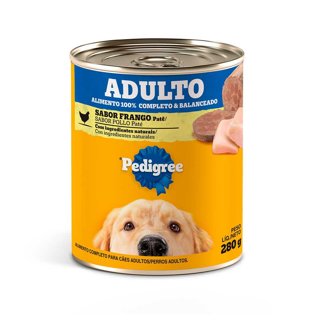 Ração Úmida Pedigree Lata Patê de Frango para Cães Adultos 280g