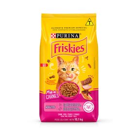 Ração Friskies Mix de Carne para Gatos Adultos Sabor Carne, Peru, Fígado e Frango 10kg