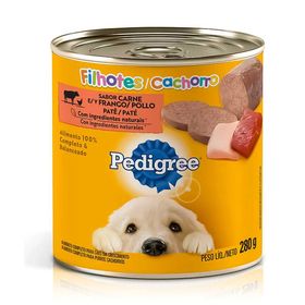 Ração Úmida Pedigree Lata Patê de Carne e Frango para Cães Filhotes 280g