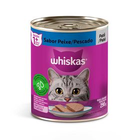 Ração Úmida Whiskas Lata Patê para Gatos Adultos Sabor Peixe - 290g