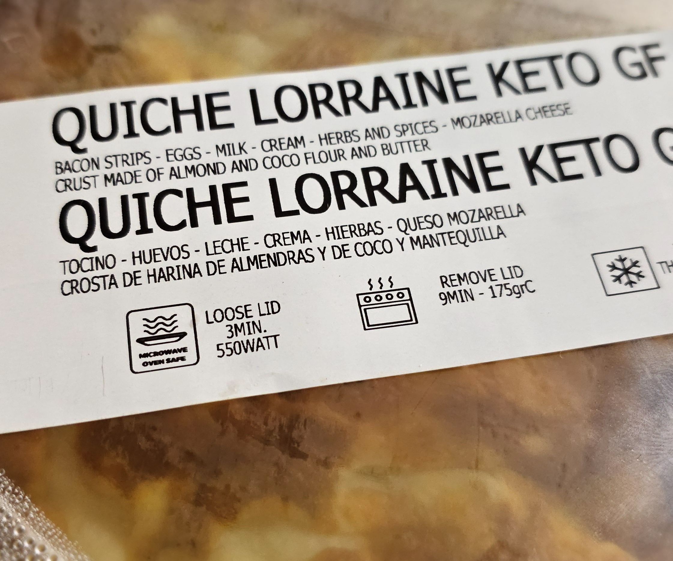 Quiche Lorraine keto gluten-free 20cm 