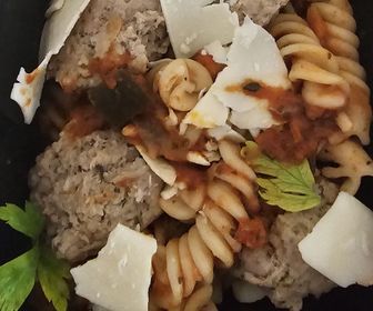 Fusilli Italian veggies sauce (no meat) 