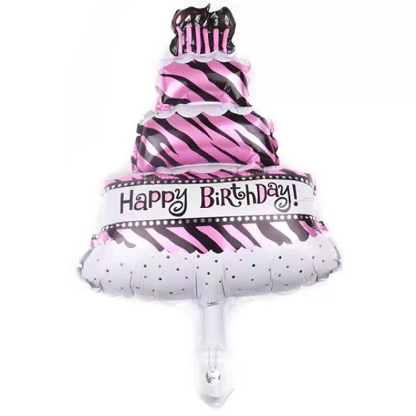 Birthday Cake Blue/Pink Small Metallic Balloon Globo Pastel chico