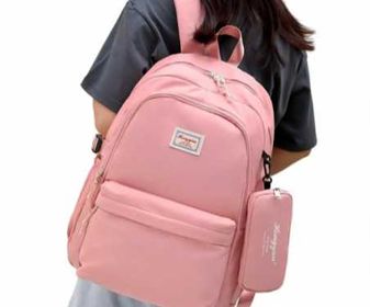 CX: 120 Kit Mochila Feminina Universitária Impermeável Com Estojo