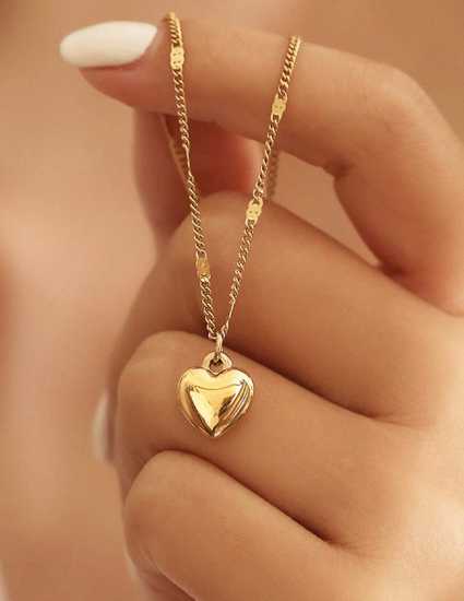 Mini Heart Shaped Necklace - Stainless Steel