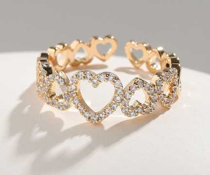 Rhinestone Heart Shaped Ring