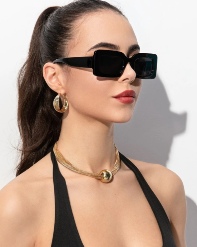 Black Square Fashion Sunglasses