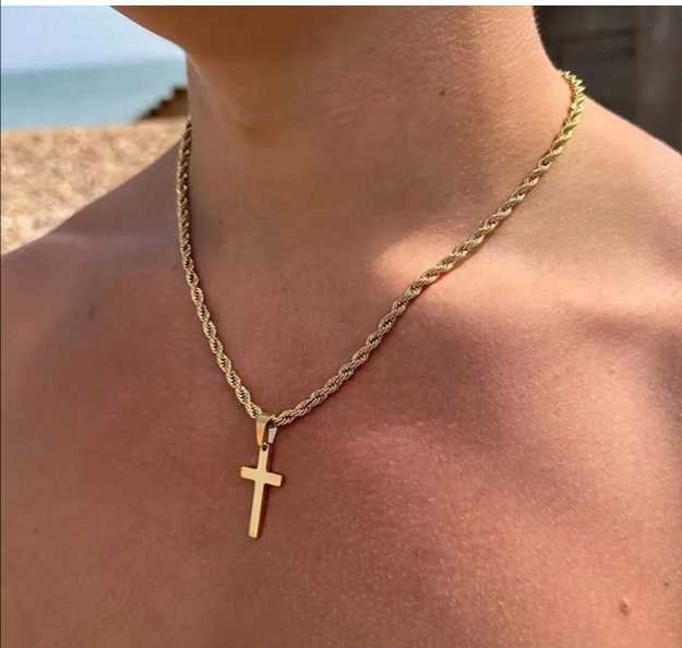 GOLD Men Cross Necklace