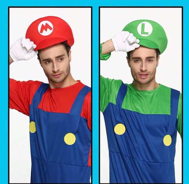 2pcs Set Hat & Beard Mario Costume