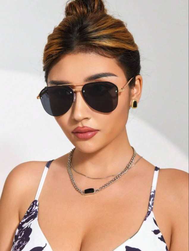 Black Aviator Sunglasses