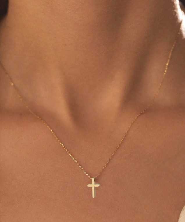 GOLD Mini Cross Necklace