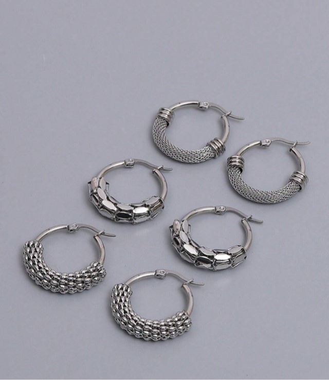 Stainless Steel Silver Earrings