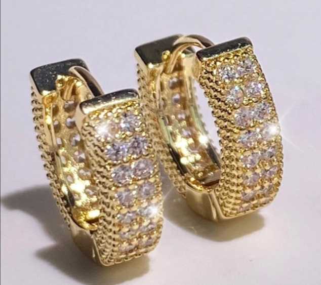 Rakol Cubic Zirconia Decor Hoop Earrings