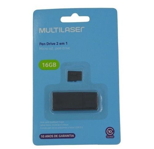 Cartão Micro SD 16GB 2 em 1 Multilaser