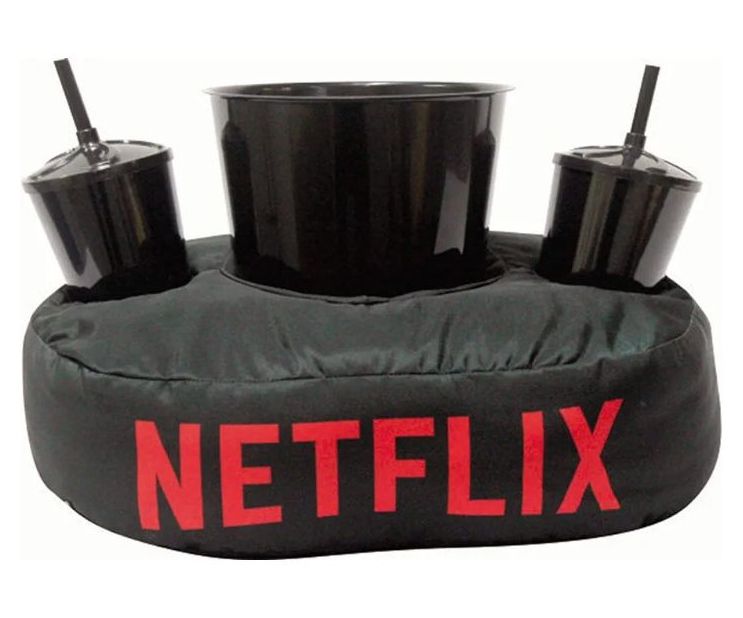 Almofada NetFlix Kit Cinema Porta Pipoca + 02 Copos