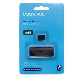 Cartão Micro SD 8GB 2 em 1 Multilaser