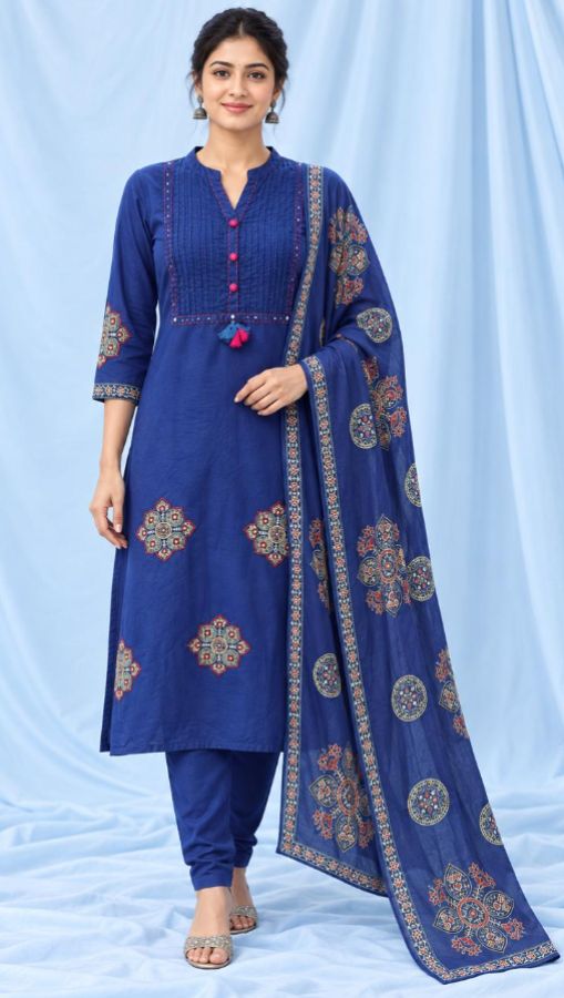 Elegant Bengal Cotton 3-Piece Churidar Set