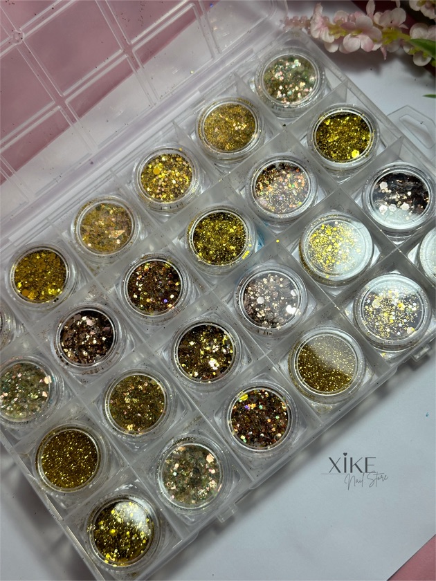 Caja glitter Gold