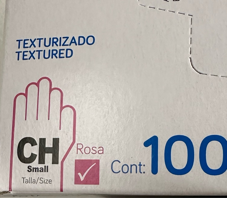 Guantes nitrilo rosa caja Ch