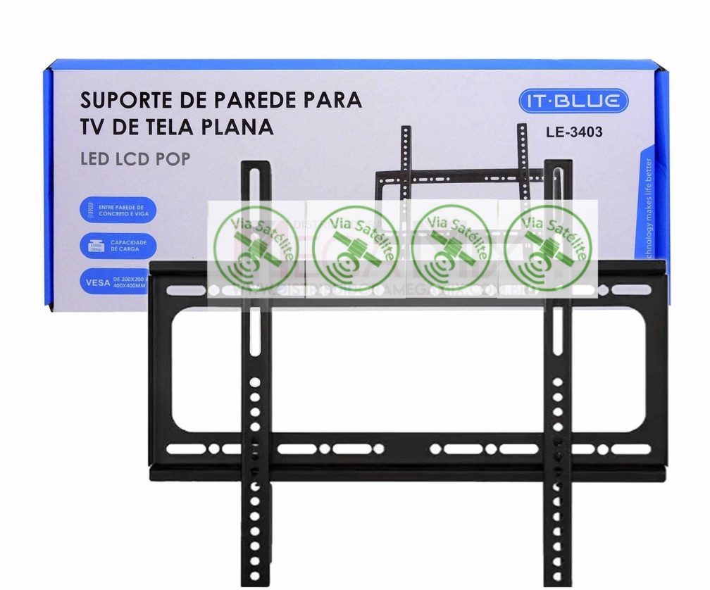 SUPORTE DE PAREDE P/TV DE TELA PLANA “26 A 63” POLEGADAS - MARCA: LELONG REF: LE-3403