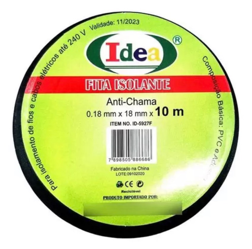 FITA ISOLANTE 10M (PCT C/ 10UN) - MARCA: IDEA REF: ID-801FT