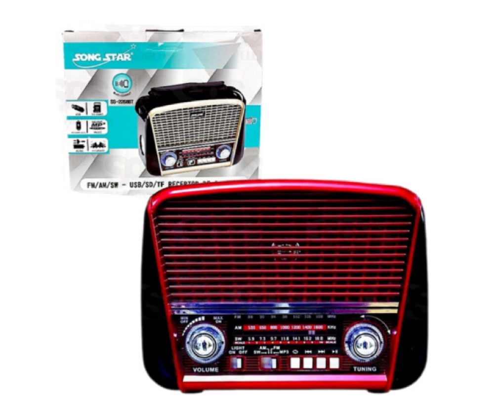 RADIO ANALÓGICO BLUE/FM/AM/USB/SD - MARCA SONG STAR REF: SS-2258BT 