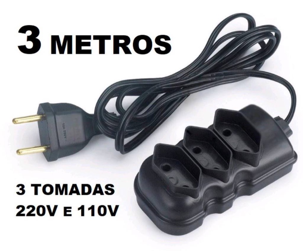 3 METROS EXTENSÃO MULTIUSO ~10AMP