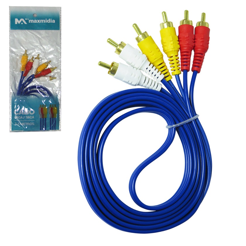 CABO 3RCA X 3RCA 1,5M - MARCA: MAXMIDIA REF: MAX-53106-28