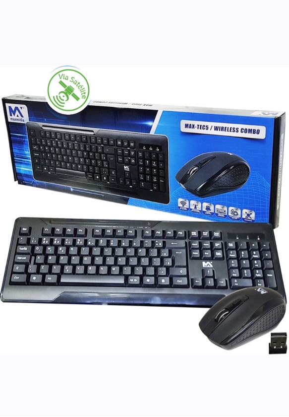 KIT TECLADO + MOUSE WIRELESS - MARCA: MAXMÍDIA REF: MAX-TEC5