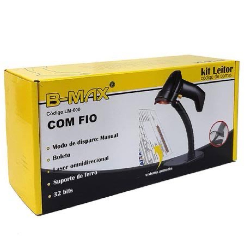 LEITOR DE CODIGO DE BARRAS COM FIO - REF: BM-LM600