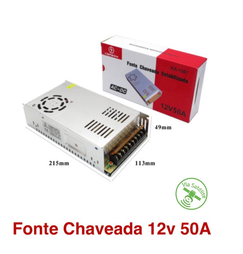 FONTE CHAVEADA (COMEIA) PARA CÂMERA 12V 50A KA-1507 KAPBOM