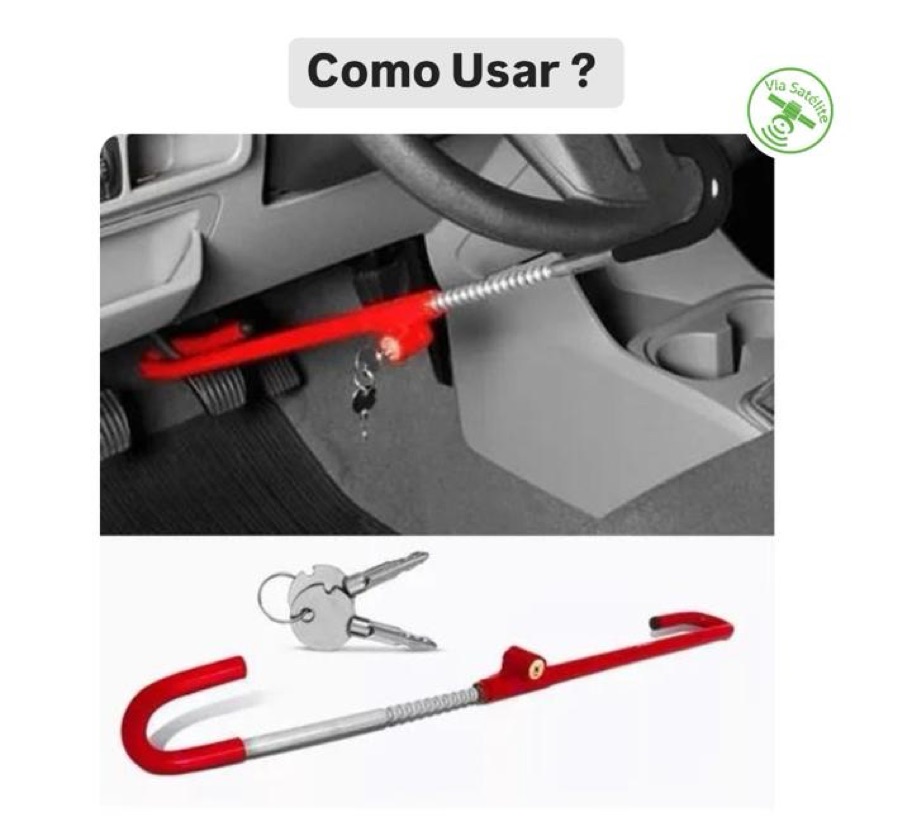 TRAVA ANTI-FURTO P/ VOLANTE E PEDAL - MARCA: IDEA REF: ID-8611T