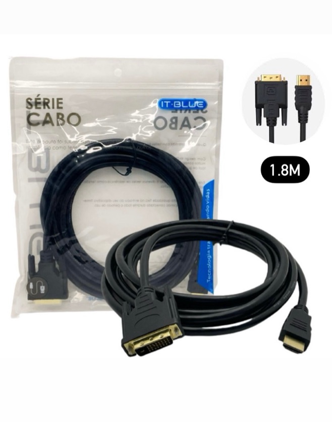 CABO DVI X HDMI 1.8M - MARCA: IT BLUE REF: LE-6626-1.8M