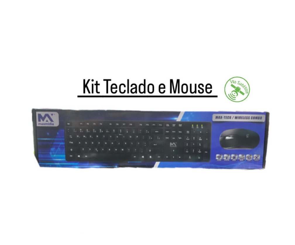 KIT TECLADO + MOUSE SEM FIO WIRELESS - MARCA: MAXMIDIA REF; MAX-TEC6