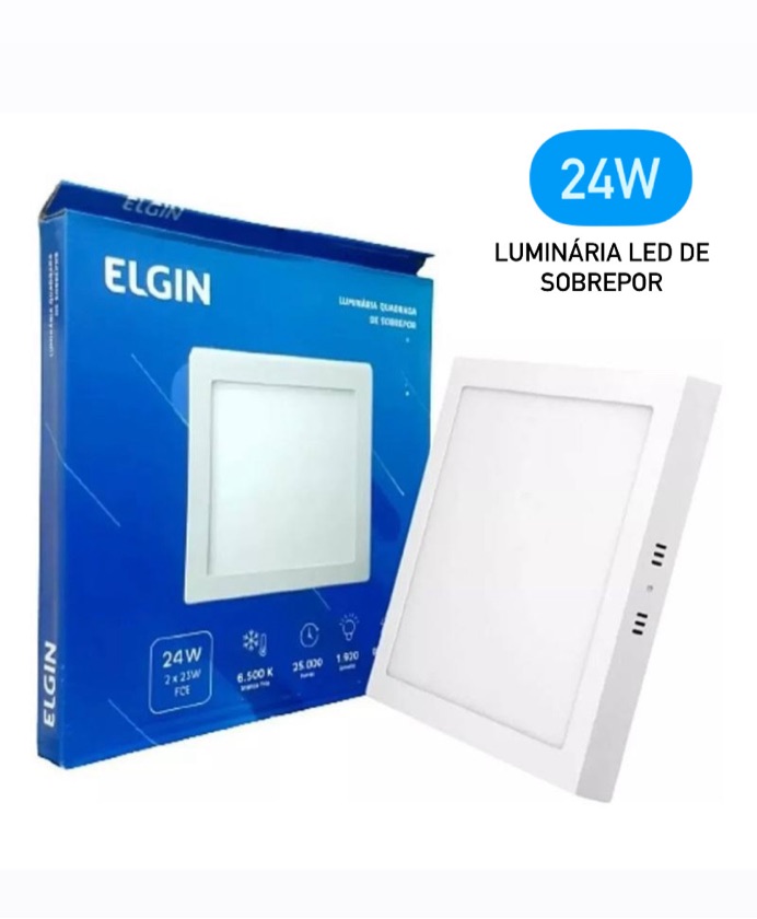 24W - LUMINÁRIA LED DE SOBREPOR - MARCA: ELGIN