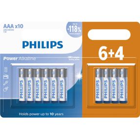 PILHA PHILIPS ALCALINA AAA CARTELA COM 10 UNIDADES