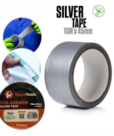 FITA ADESIVA SILVER TAPE 10M x 45mm - REF: TRY-0115