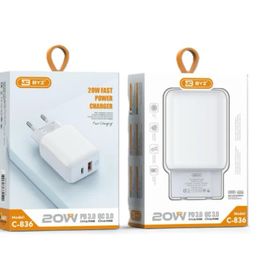 FONTE CASA USB E TIPO C (20W DE POTÊNCIA) - MARCA: BYZ REF: C-836