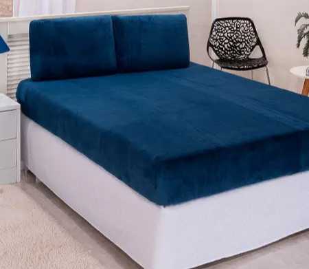 JOGO DE CAMA COMFORT PLUSH QUEEN 3 PECAS - 64-AZUL OCEANO