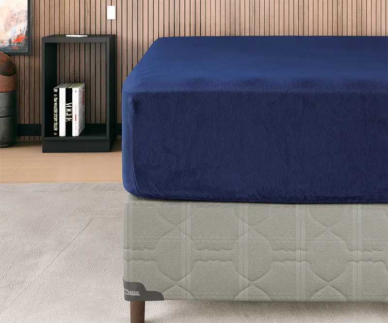 JOGO DE CAMA COMFORT PLUSH QUEEN 3 PECAS - 64-AZUL OCEANO