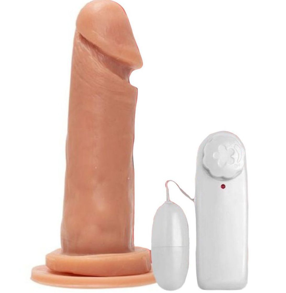 Prótese Peniana Com Ventosa E Com Vibrador 15x4cm