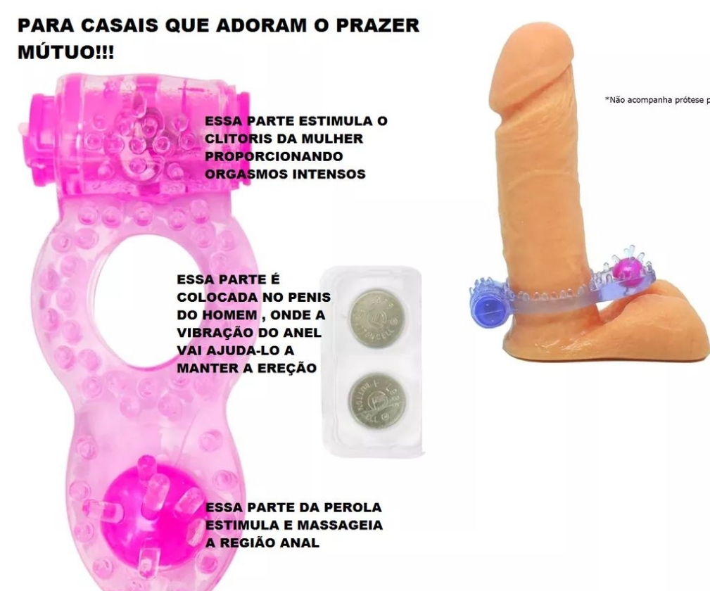 Anel Peniano Com Vibrador E Massageador Anal