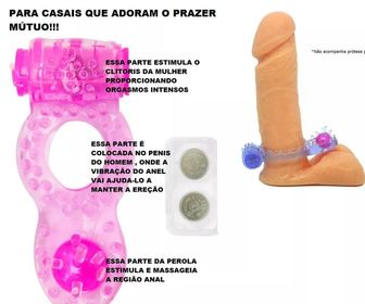 Anel Peniano Com Vibrador E Massageador Anal