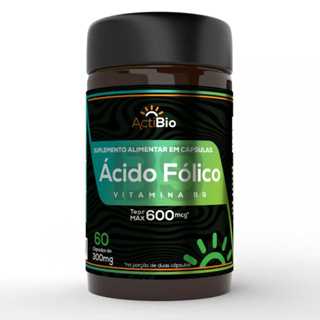 ÁCIDO FÓLICO VITAMINA B9 - 60 CAPS DE 600MG ActBio (SUPRA ERVAS)