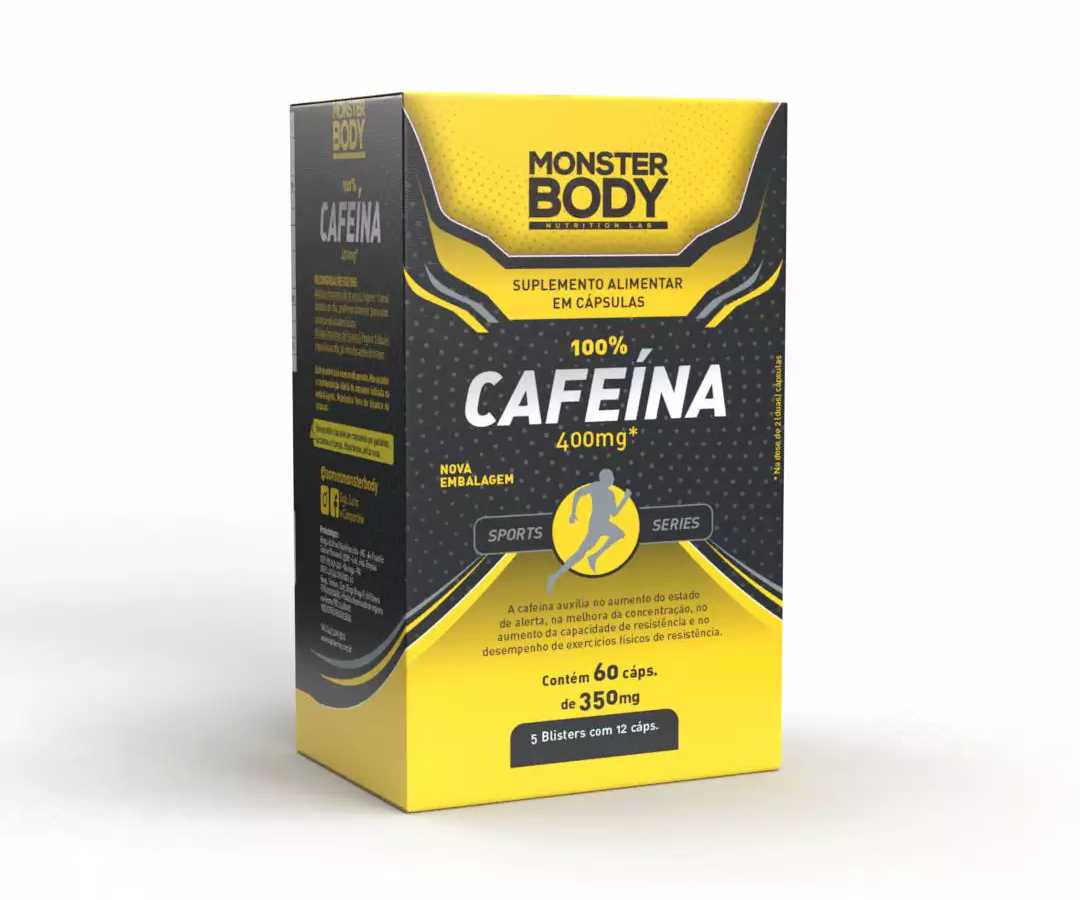 CAFEÍNA EM BLISTER MONSTER BODY - 60 CAPS 350MG (SUPRA ERVAS)