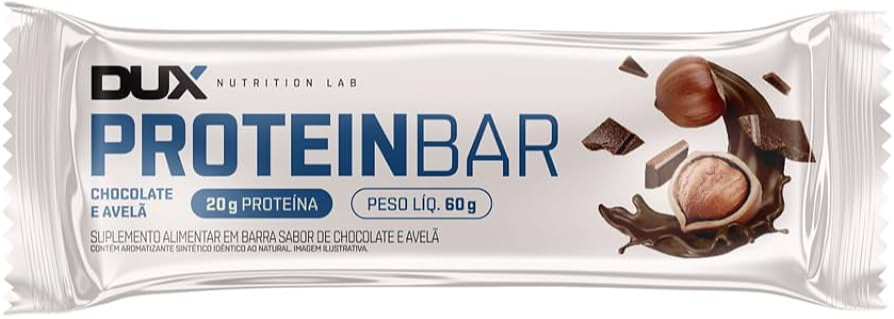 DUX PROTEIN BAR 60G CHOCOLATE E AVELÃ