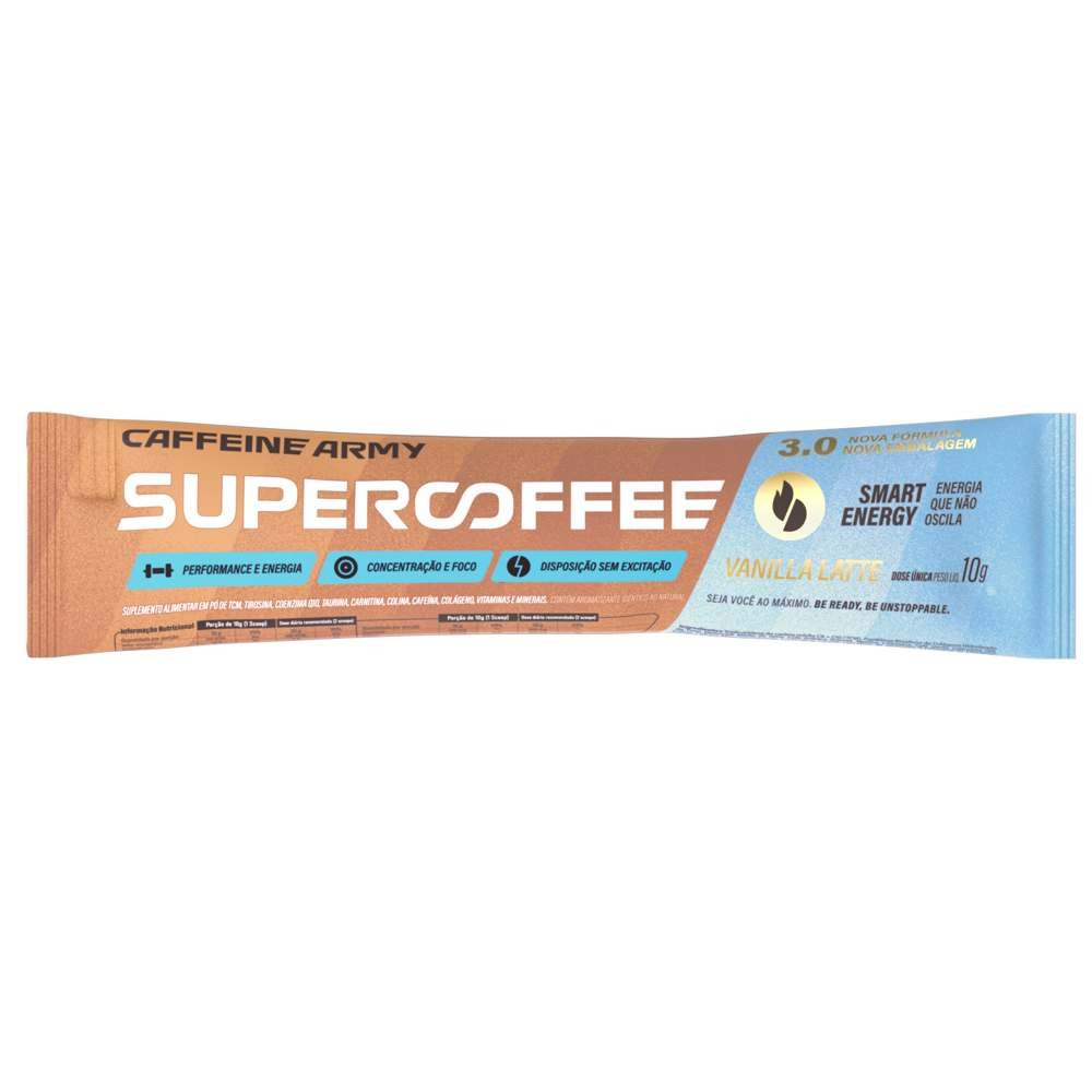 SUPER COFFEE SACHE SABOR VANILLA LATTE - 10G CAFFEINE ARMY