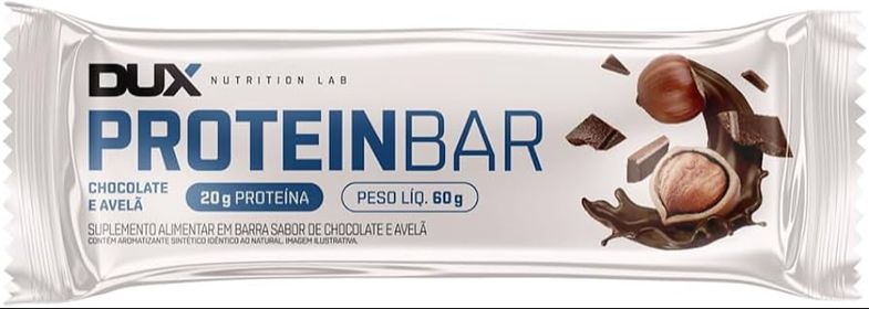 DUX PROTEIN BAR 60G CHOCOLATE E AVELÃ